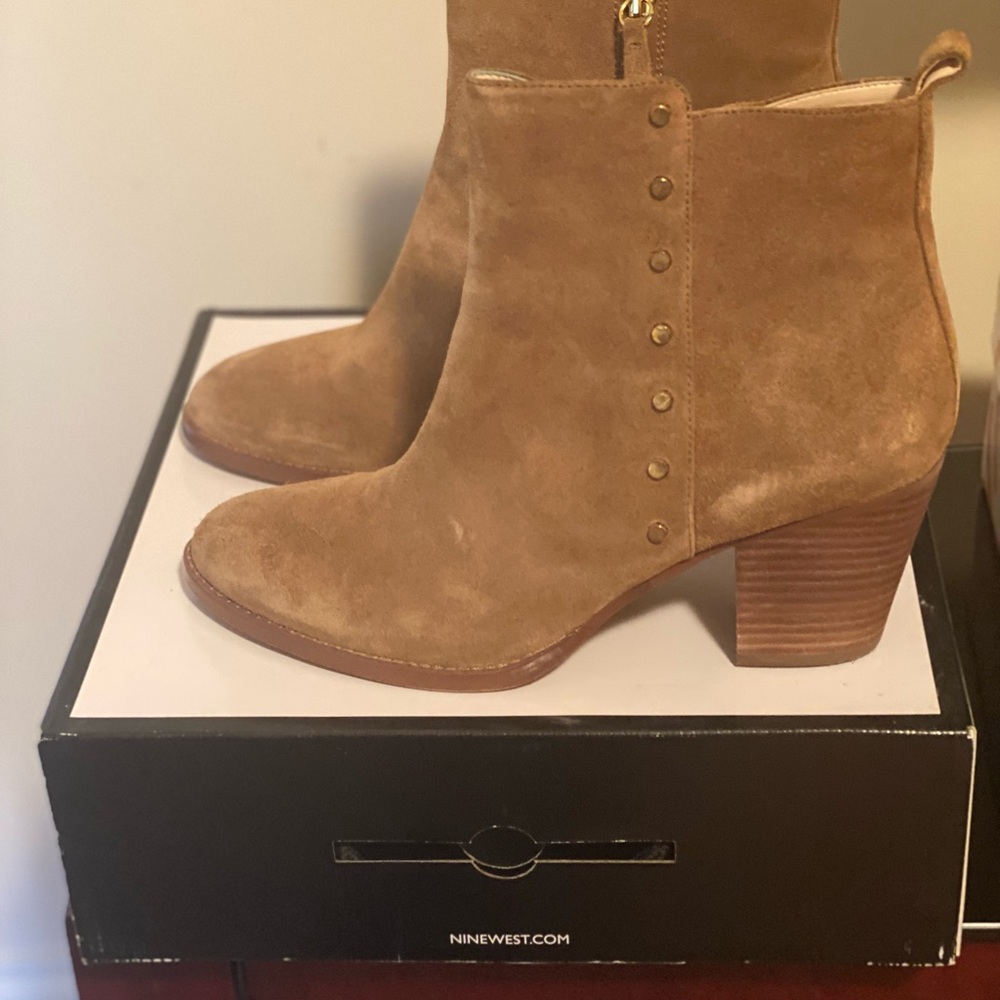 Nine West Brown Suede Ankle Booties